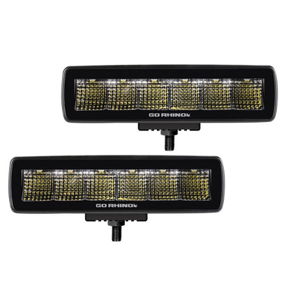 Blackout Series Lights Pair of Sixline LED Flood Light Kit Black Go Rhino