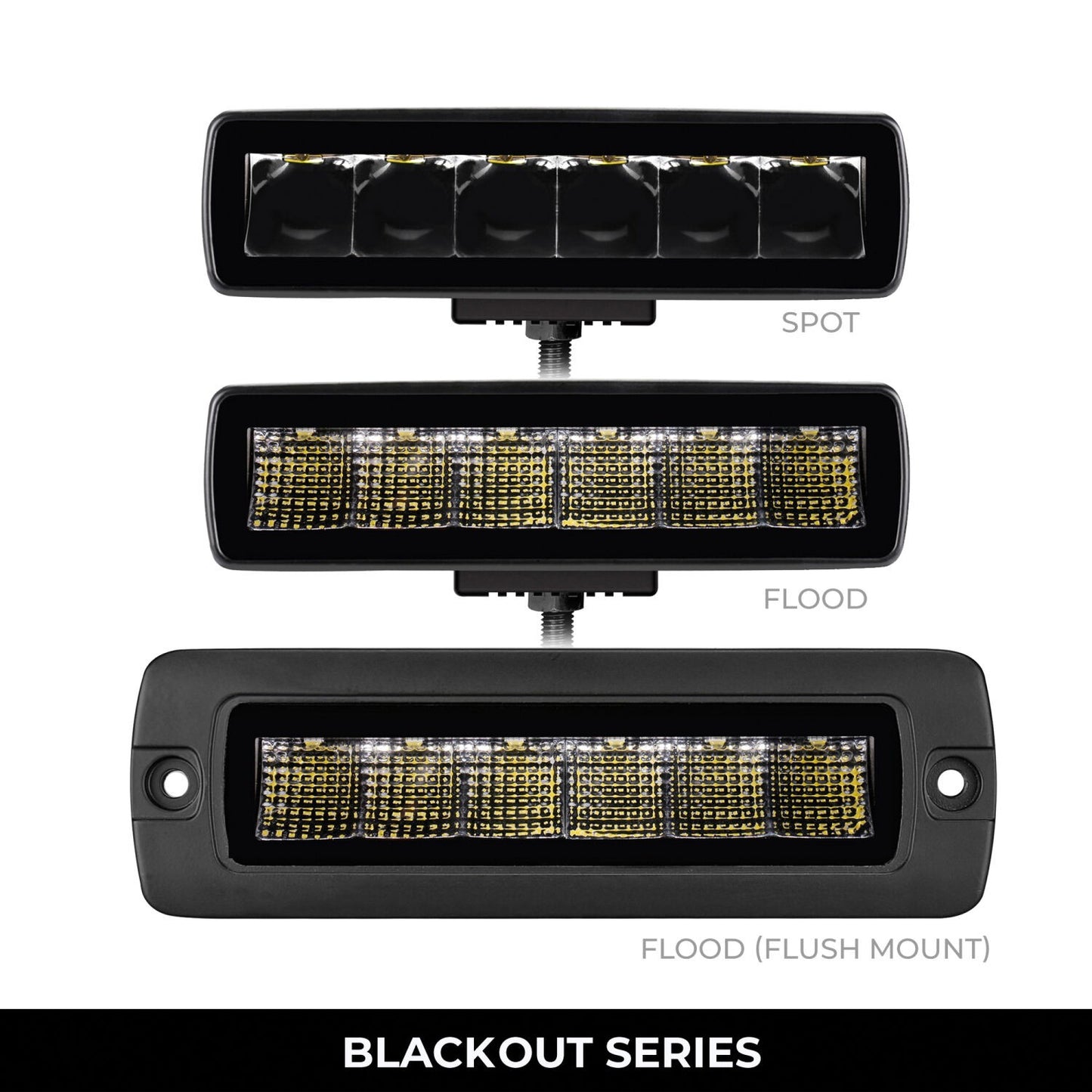 Blackout Series Lights Pair of Sixline LED Flood Light Kit Black Go Rhino-2