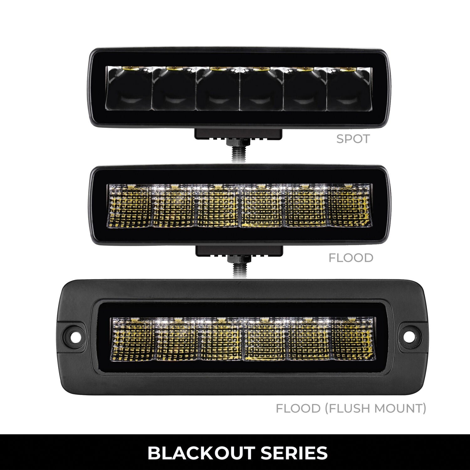 Blackout Series Lights Pair of Sixline LED Flood Light Kit Black Go Rhino-2