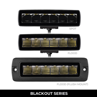 Blackout Series Lights Pair of Sixline LED Flood Light Kit Black Go Rhino-2