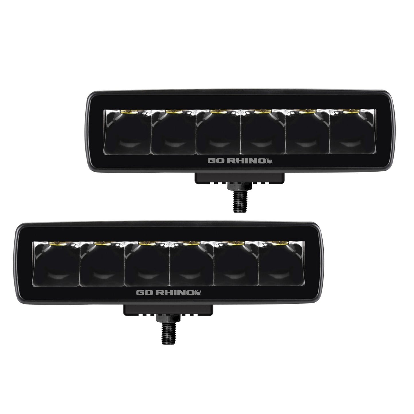 Blackout Series Lights Pair of Sixline LED Spot Light Kit Black Go Rhino