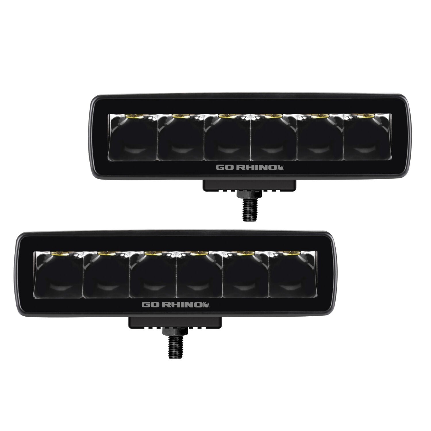 Blackout Series Lights Pair of Sixline LED Spot Light Kit Black Go Rhino
