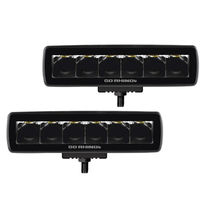 Blackout Series Lights Pair of Sixline LED Spot Light Kit Black Go Rhino