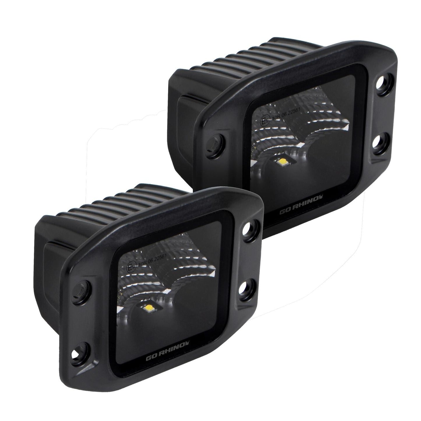 Blackout Series Lights Pair of 3x3 Cube LED Flood Light Kit Flush Mount Black Go Rhino-3