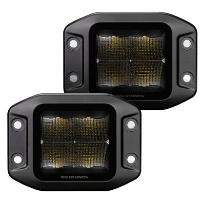 Blackout 3x3 Cube LED Spot Light Kit Flush Mount Black Go Rhino-1