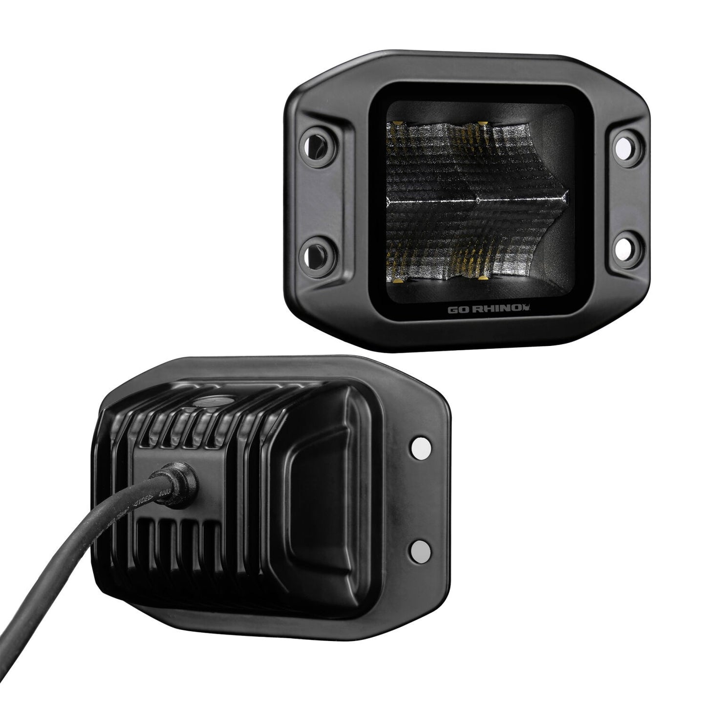 Blackout 3x3 Cube LED Spot Light Kit Flush Mount Black Go Rhino-2