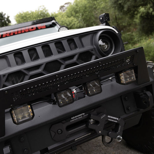 Blackout Series Lights Pair of 3x3 Cube LED Spot Light Kit Black Go Rhino