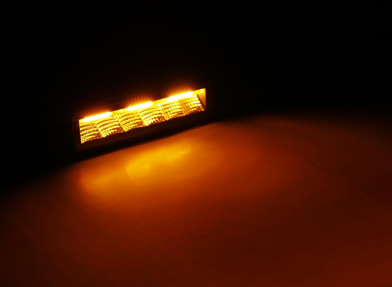 Blackout Combo Series Lights Pair of Sixline LED Flood Lights With Amber Accent Black Go Rhino-2