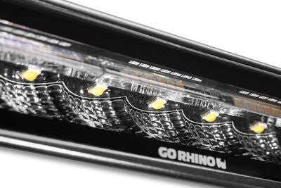 Blackout Combo Series Lights Pair of Sixline LED Flood Lights With Amber Accent Black Go Rhino-4