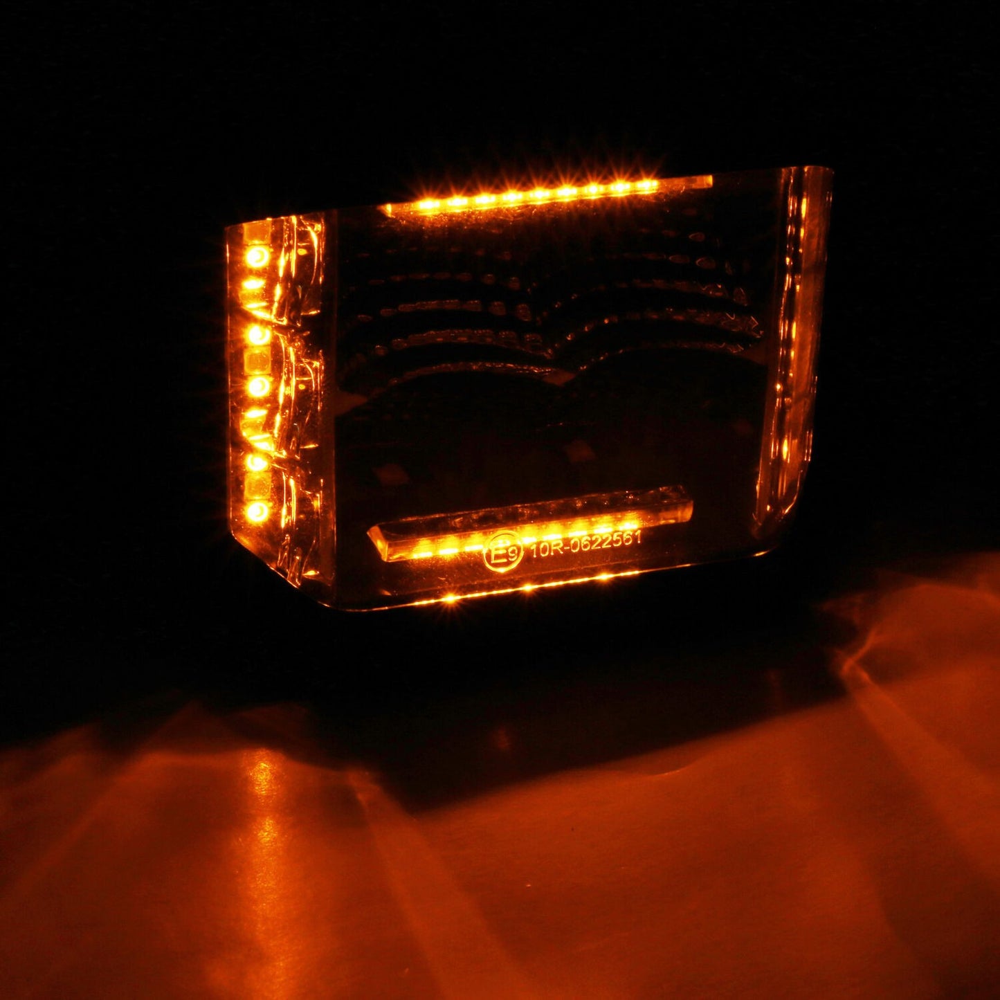 Blackout Combo Series Lights Pair of 4x3 Cube Sideline LED Flood Lights W/Amber Black Go Rhino-3