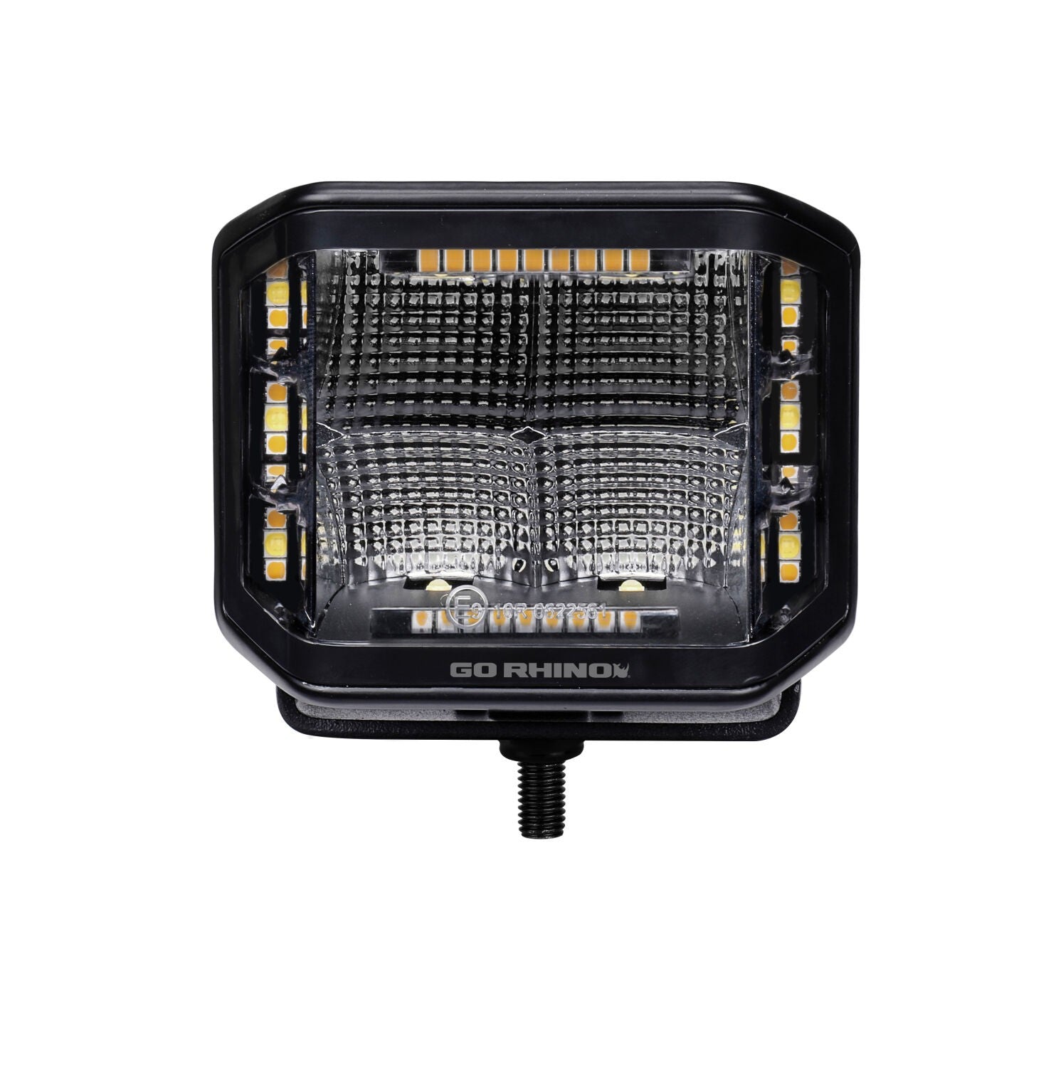 Blackout Combo Series Lights Pair of 4x3 Cube Sideline LED Flood Lights W/Amber Black Go Rhino-5