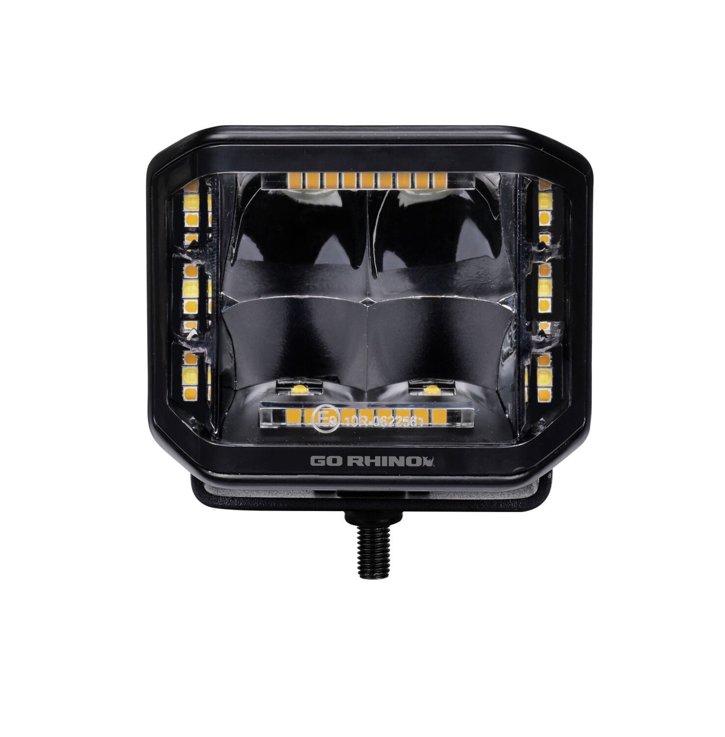 Blackout Combo Series Lights Pair of 4x3 Cube Sideline LEDSpot Lights W/ Amber Black Go Rhino-5
