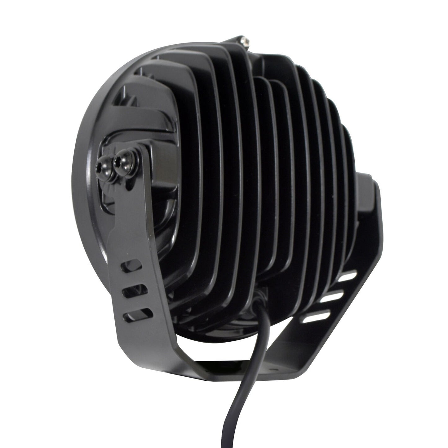 Blackout Series Lights 7 Inch Round LED Driving Light With Daytime Running Lights Black Go Rhino-7