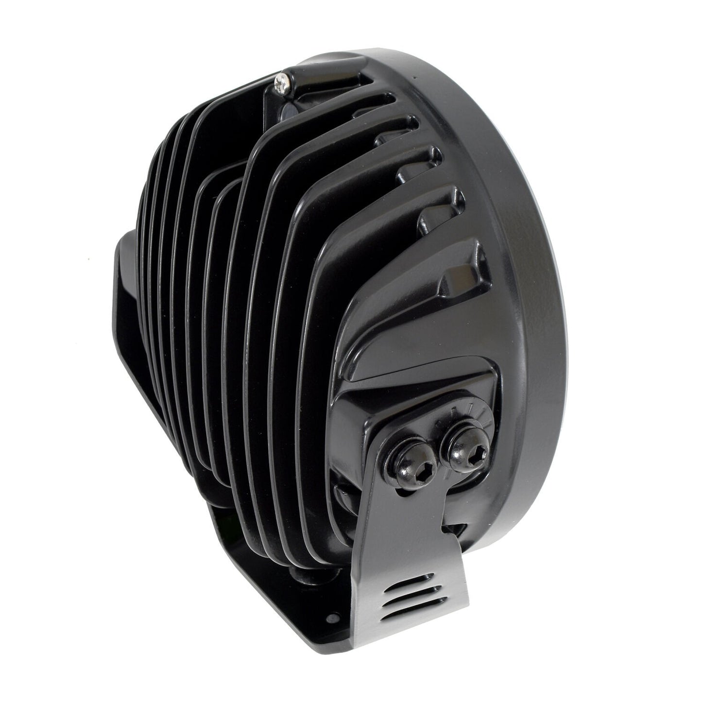 Blackout Series Lights 7 Inch Round LED Spot Light Beam With Daytime Running Light Black Go Rhino-10