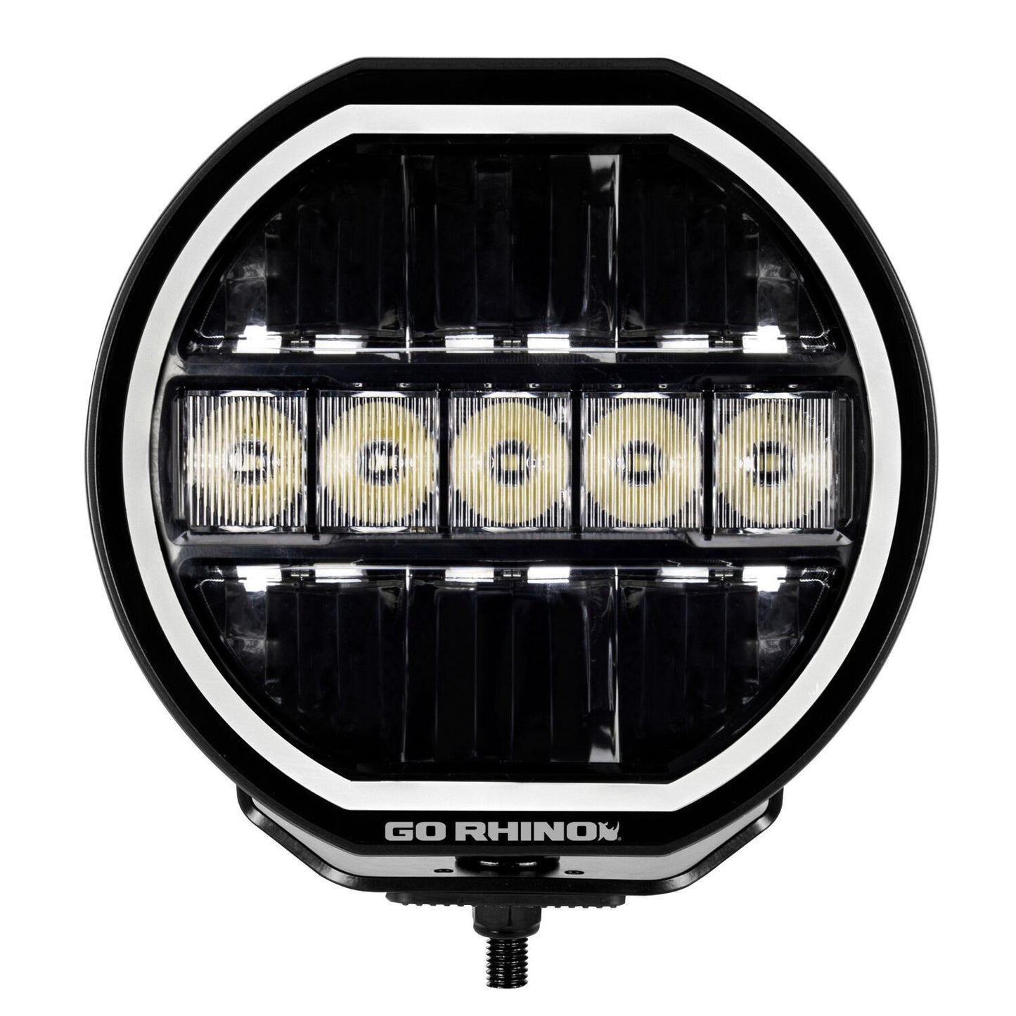Blackout Series Lights 7 Inch Maxline LED Hi/Low Beam W/Multi Daytime Running Light Black Go Rhino-2