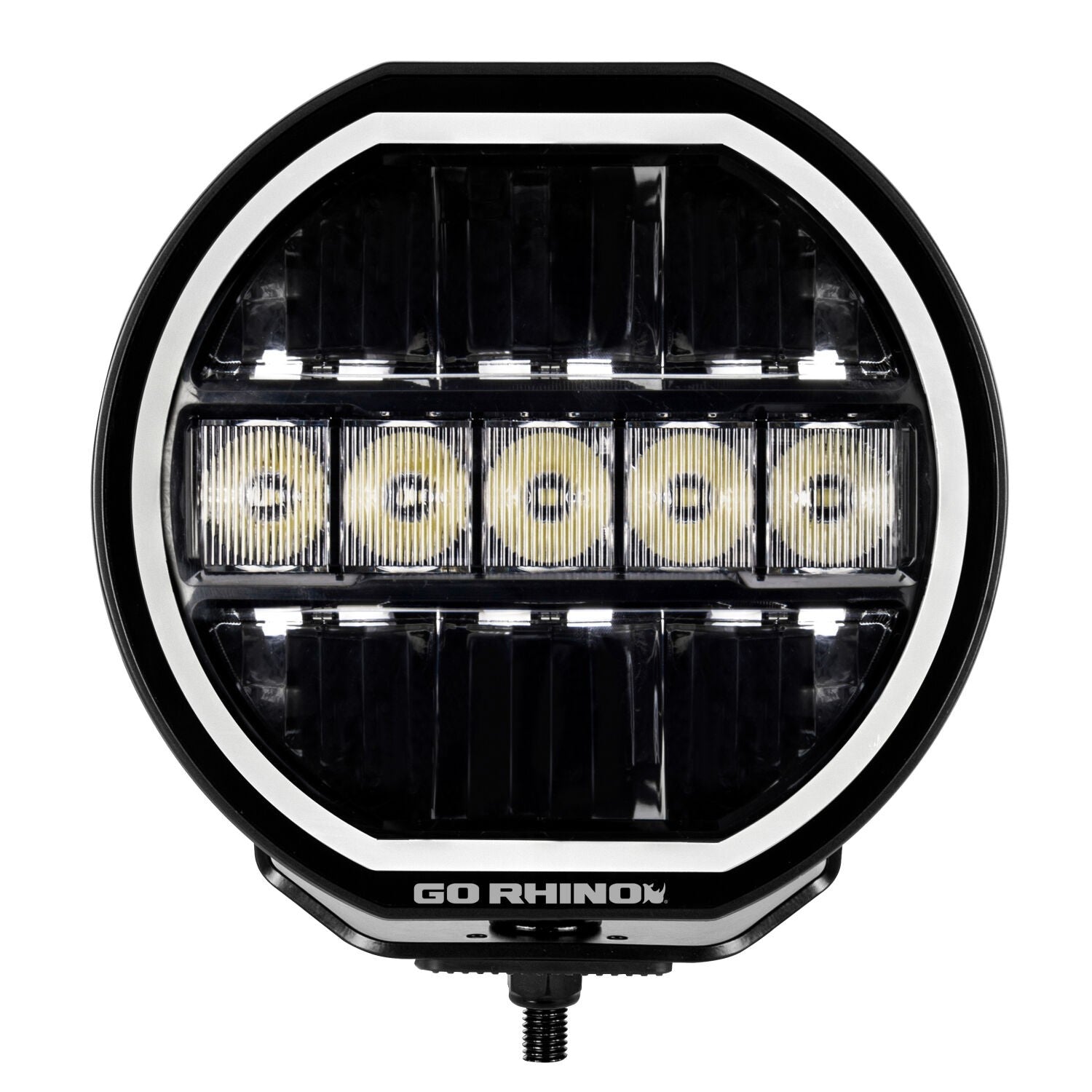 Blackout Series Lights 7 Inch Maxline LED Hi/Low Beam W/Multi Daytime Running Light Black Go Rhino-2