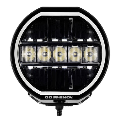 Blackout Series Lights 7 Inch Maxline LED Hi/Low Beam W/Multi Daytime Running Light Black Go Rhino-2