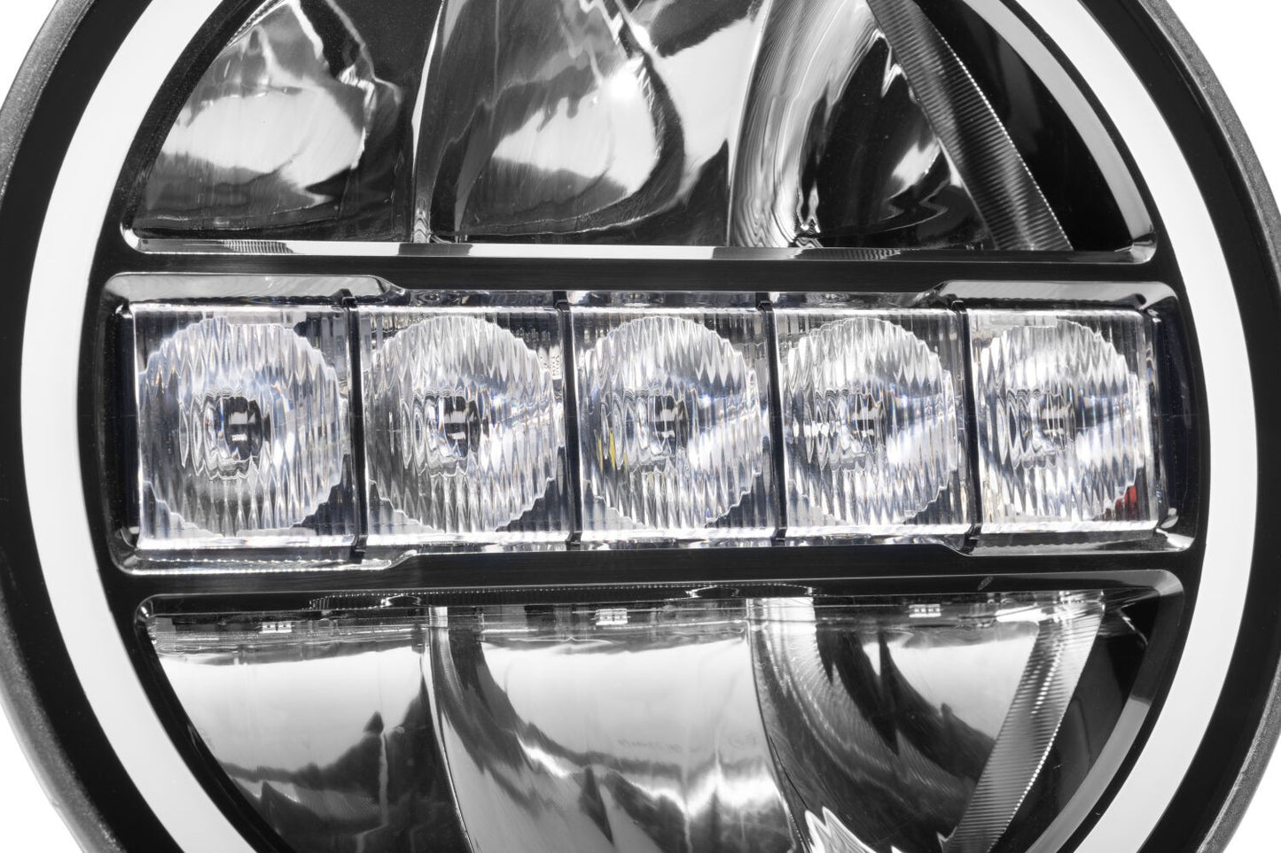 Blackout Series Lights 7 Inch Maxline LED Hi/Low Beam W/Multi Daytime Running Light Black Go Rhino-3