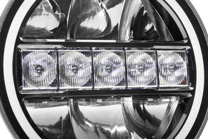 Blackout Series Lights 7 Inch Maxline LED Hi/Low Beam W/Multi Daytime Running Light Black Go Rhino-3