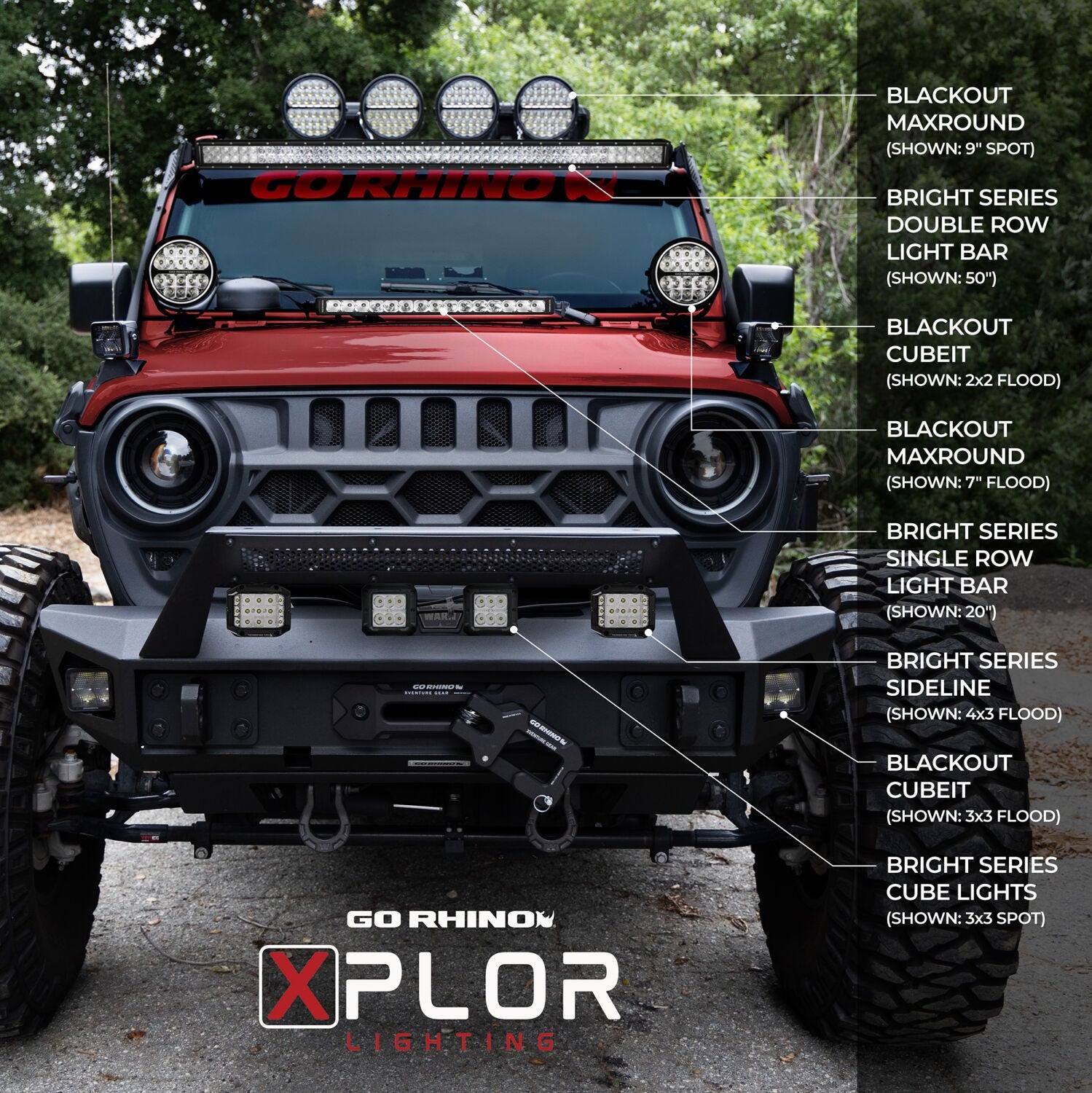 Bright Series Lights 21.5 Inch Double Row LED Light Bar Black Go Rhino-4