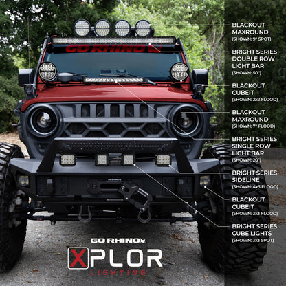 Bright Series Lights 21.5 Inch Double Row LED Light Bar Black Go Rhino-4