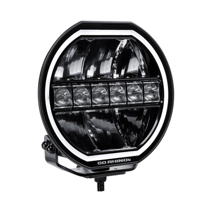 Blackout Series Lights 9 Inch Maxline LED Hi/Low Beam W/Multi Daytime Running Light Black Go Rhino-3
