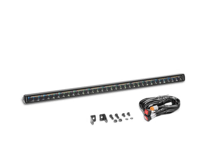 Blackout Combo Series Lights 31.5 Inch Single Row LED Light Bar With Amber Lighting Black Go Rhino