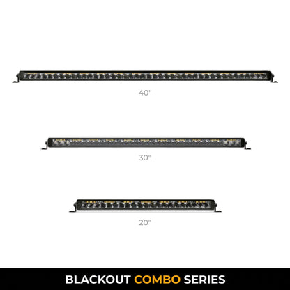 Blackout Combo Series Lights 31.5 Inch Single Row LED Light Bar With Amber Lighting Black Go Rhino-6
