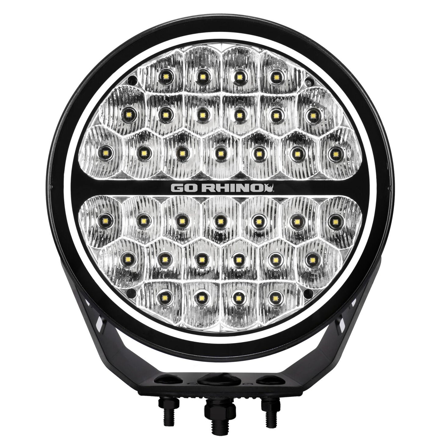 Blackout Series Lights 9 Inch Round LED Single Driving Kit W/Daytime Running Lights Black 2026-2026 Chevrolet Suburban 2026-2026 Chevrolet Tahoe Go Rhino-2