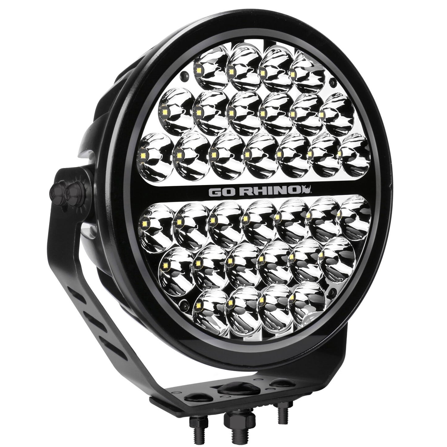 Blackout Series Lights 9 Inch Round LED Single Driving Kit W/Daytime Running Lights Black 2026-2026 Chevrolet Suburban 2026-2026 Chevrolet Tahoe Go Rhino-6