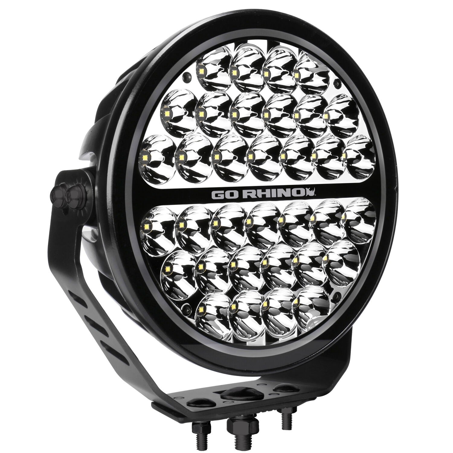 Blackout Series Lights 9 Inch Round LED Single Driving Kit W/Daytime Running Lights Black 2026-2026 Chevrolet Suburban 2026-2026 Chevrolet Tahoe Go Rhino-6