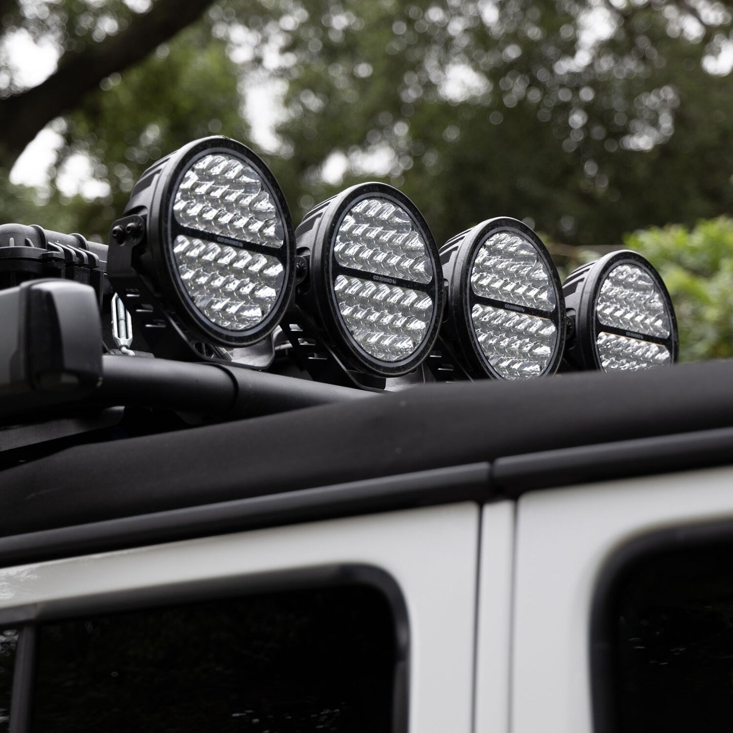 Blackout Series Lights 9 Inch Round Single LED Spot Light Kit W/Daytime Running Lights Black 2026-2026 Chevrolet Suburban 2026-2026 Chevrolet Tahoe Go Rhino-1