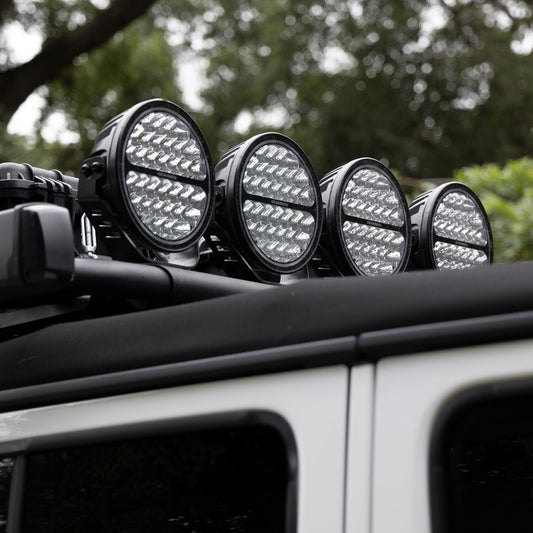 Blackout Series Lights 9 Inch Round Single LED Spot Light Kit W/Daytime Running Lights Black 2026-2026 Chevrolet Suburban 2026-2026 Chevrolet Tahoe Go Rhino-1