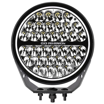 Blackout Series Lights 9 Inch Round Single LED Spot Light Kit W/Daytime Running Lights Black 2026-2026 Chevrolet Suburban 2026-2026 Chevrolet Tahoe Go Rhino-4
