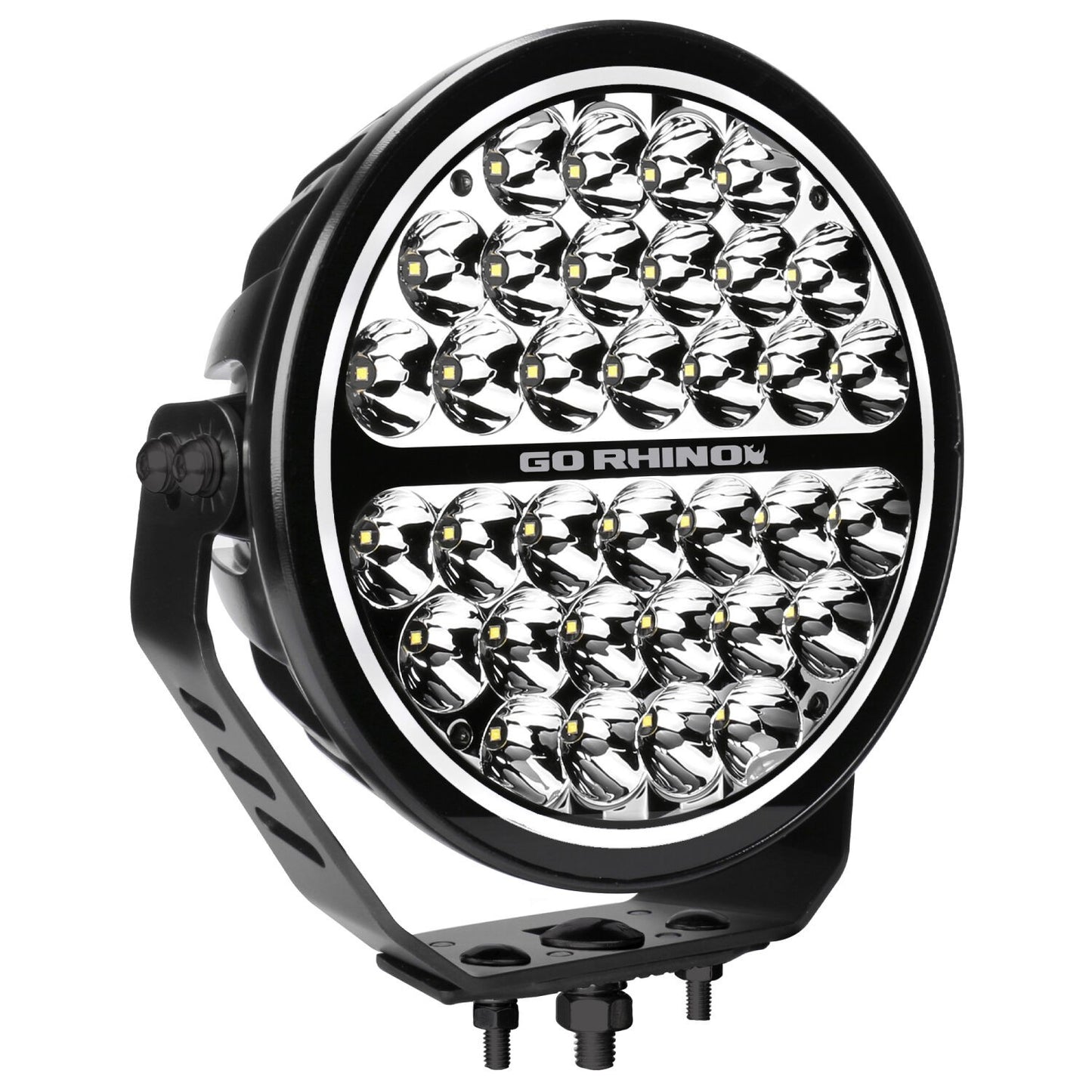 Blackout Series Lights 9 Inch Round Single LED Spot Light Kit W/Daytime Running Lights Black 2026-2026 Chevrolet Suburban 2026-2026 Chevrolet Tahoe Go Rhino-8