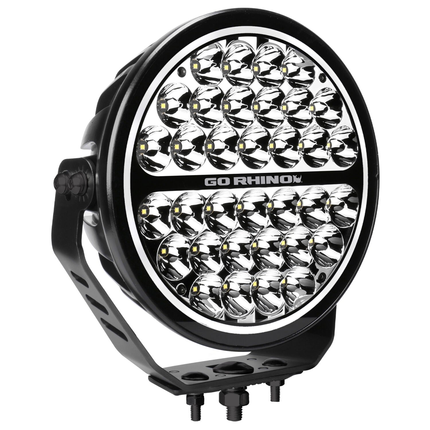 Blackout Series Lights 9 Inch Round Single LED Spot Light Kit W/Daytime Running Lights Black 2026-2026 Chevrolet Suburban 2026-2026 Chevrolet Tahoe Go Rhino-8