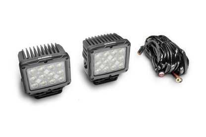 Bright Series Lights 5 Inch Rectangle Single LED Spot Light Kit Black Go Rhino