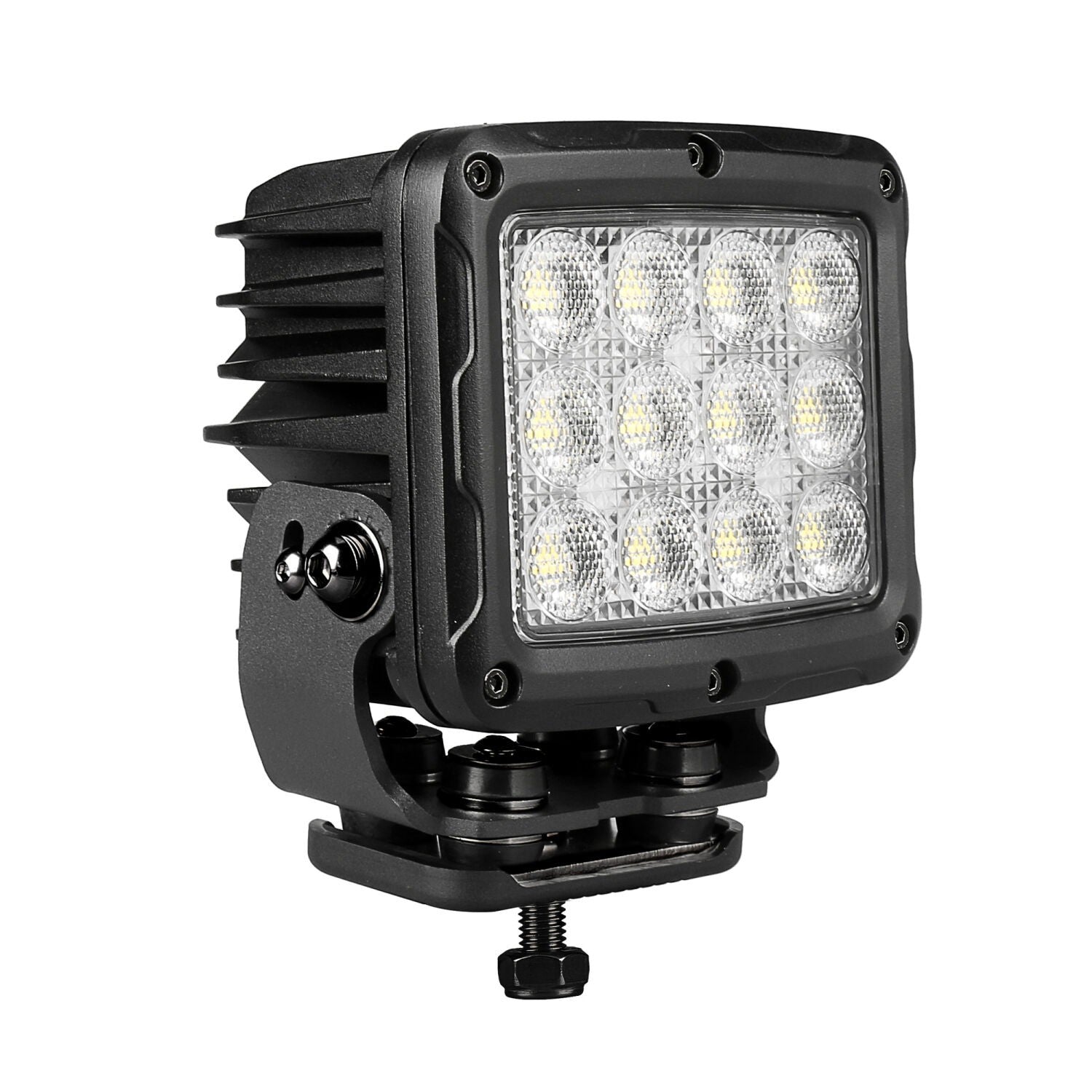 Bright Series Lights 5 Inch Rectangle Single LED Spot Light Kit Black Go Rhino-4