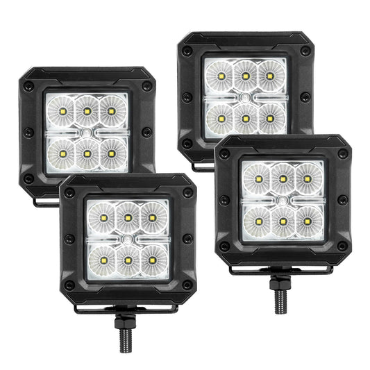 Bright Series Lights 3x3 Cube LED Flood Lights, Set of Four Black Go Rhino-1