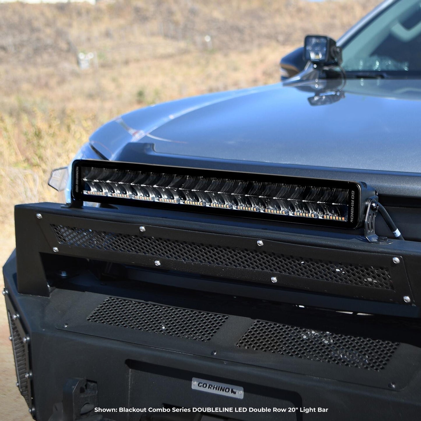 Blackout Combo Series Lights 21.5 Inch Double Row LED Light Bar With Amber Lighting Black Go Rhino-3