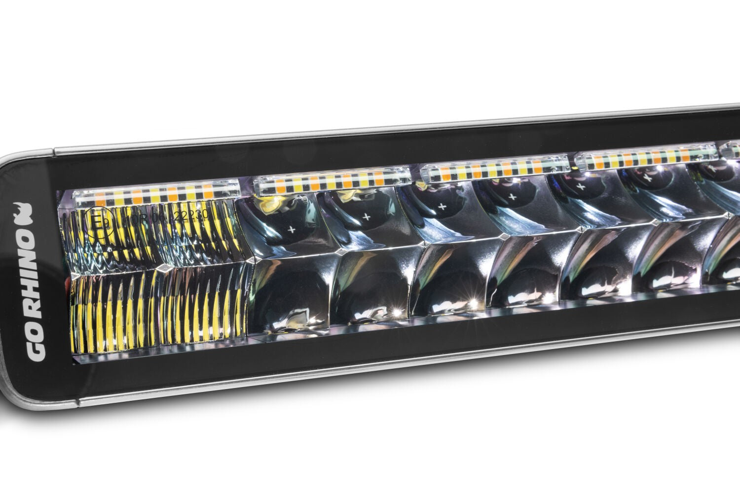 Blackout Combo Series Lights 21.5 Inch Double Row LED Light Bar With Amber Lighting Black Go Rhino-5