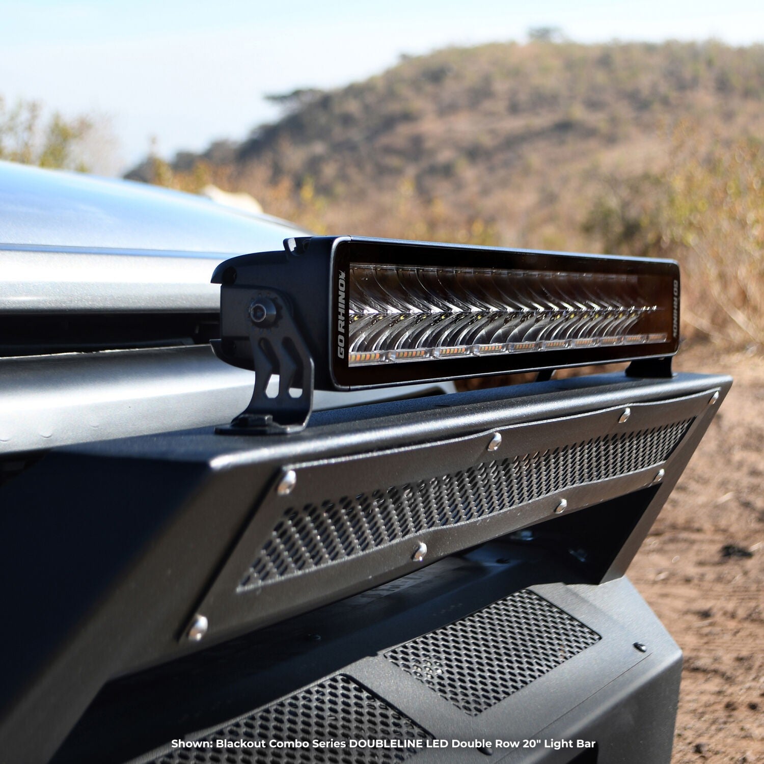 Blackout Combo Series Lights 21.5 Inch Double Row LED Light Bar With Amber Lighting Black Go Rhino-7