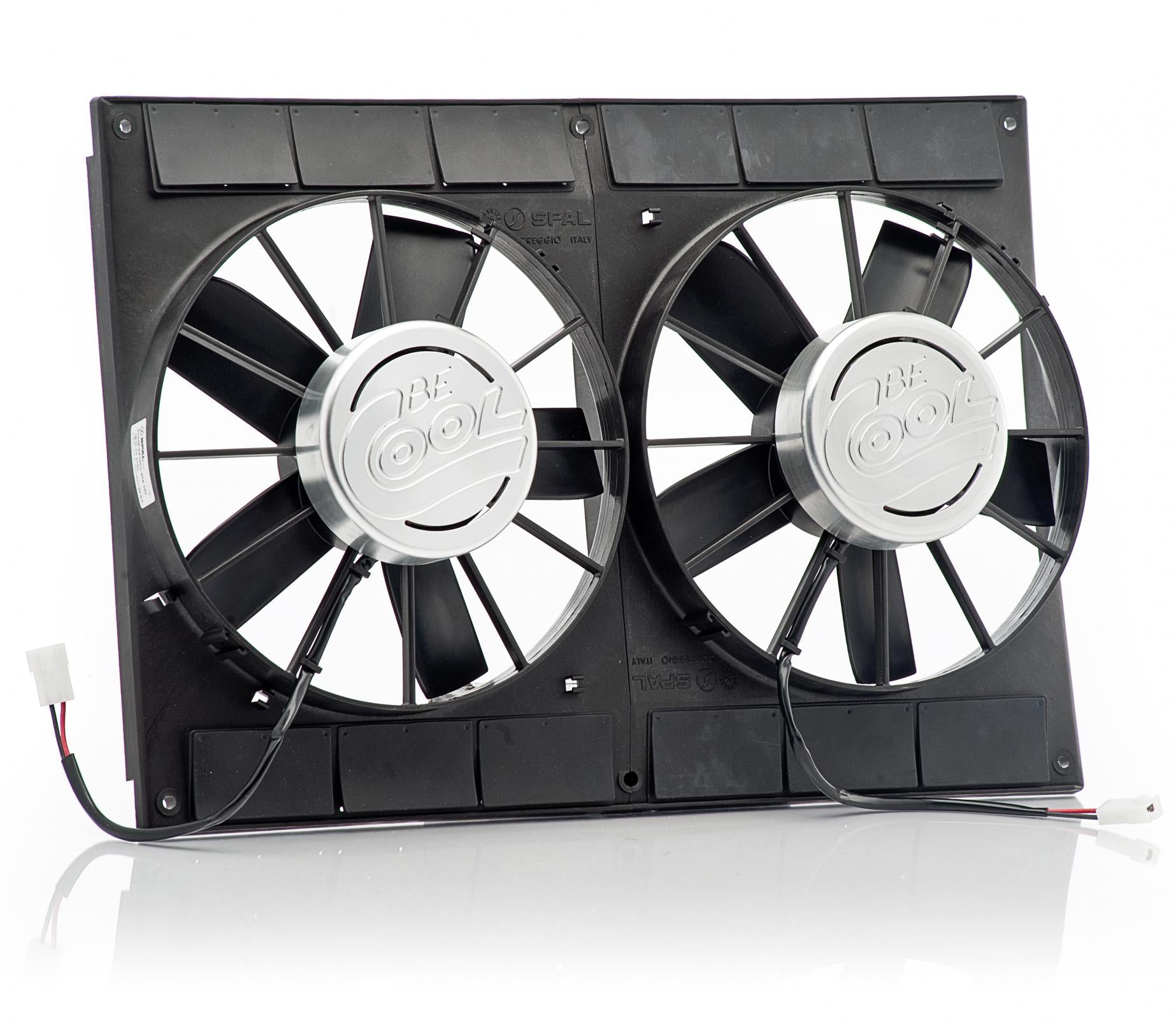 13 Inch Puller Dual Fans w/Billet Cover Aluminator Euro Black Radiator Be Cool