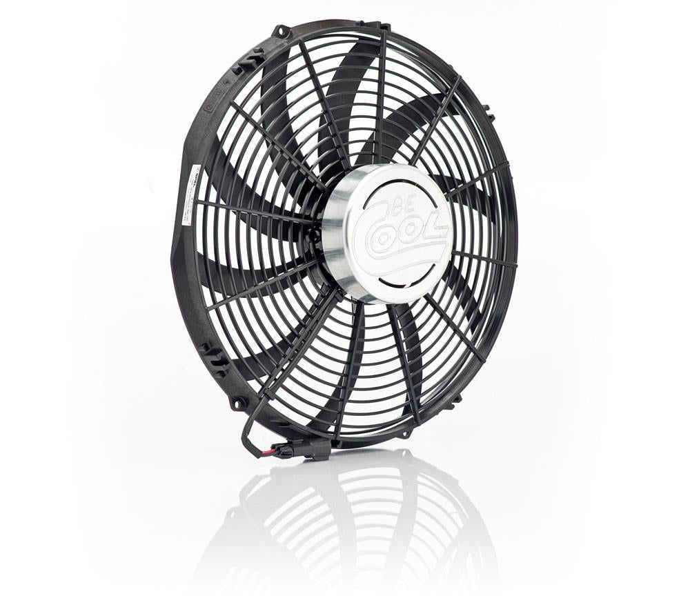 16 Inch Puller Fan w/Billet Cover Aluminator Euro Black Radiator Be Cool