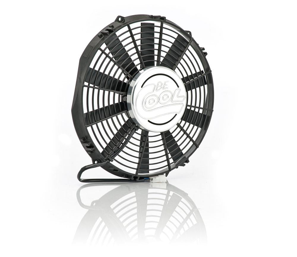12 Inch Puller Medium Profile Fan w/Billet Cover Aluminator Euro Black Radiator Be Cool