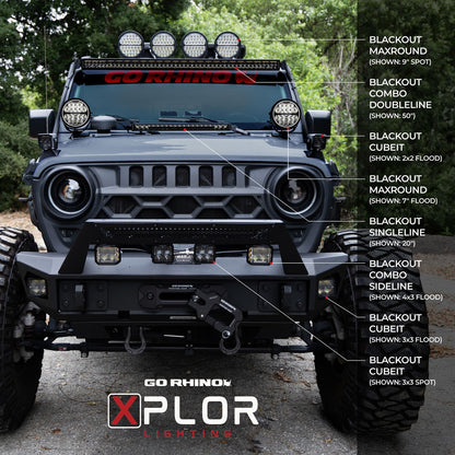 Blackout Series Lights 32 Inch Double Row LEDLight Bar Black Go Rhino-1