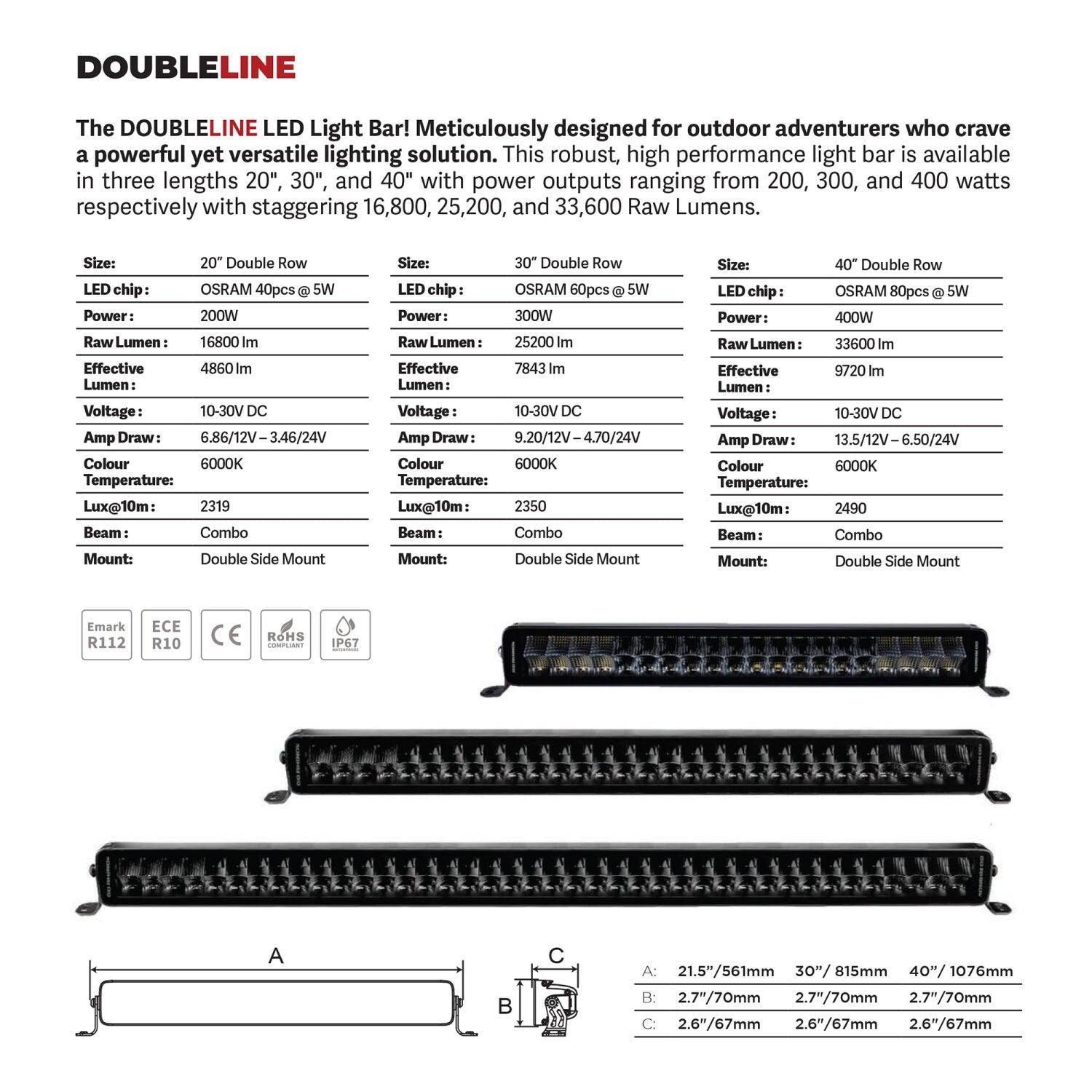Blackout Series Lights 32 Inch Double Row LEDLight Bar Black Go Rhino-8