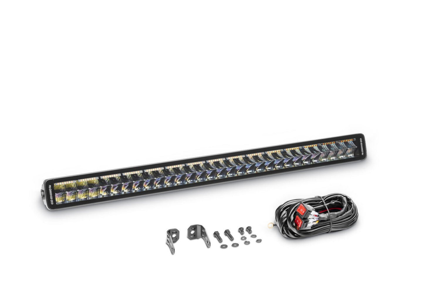 Blackout Combo Series Lights 32 Inch Double Row LED Light Bar With Amber Lighting Black Go Rhino
