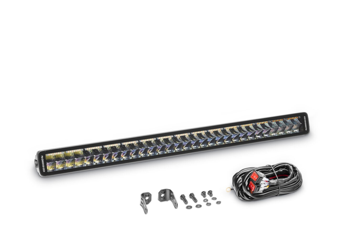 Blackout Combo Series Lights 32 Inch Double Row LED Light Bar With Amber Lighting Black Go Rhino
