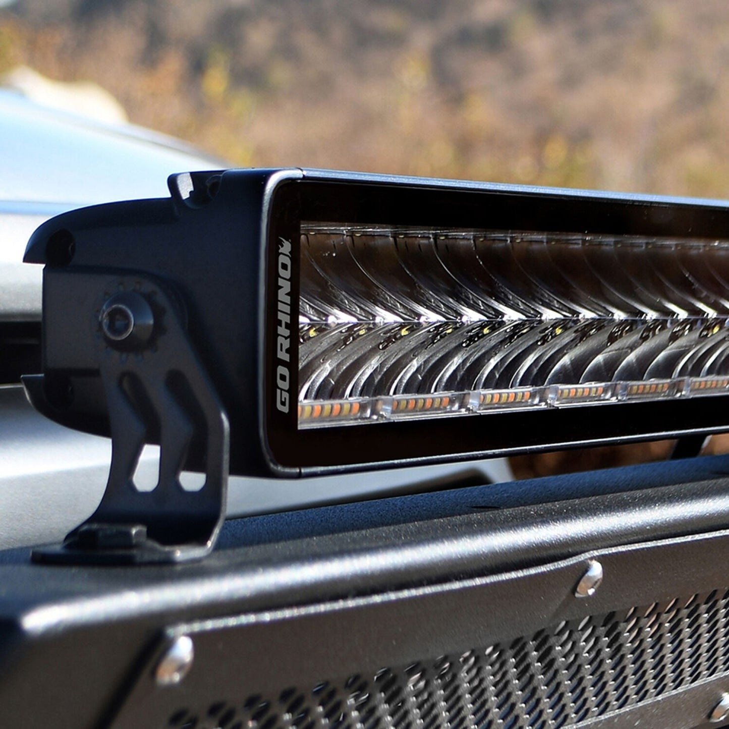 Blackout Combo Series Lights 32 Inch Double Row LED Light Bar With Amber Lighting Black Go Rhino-6